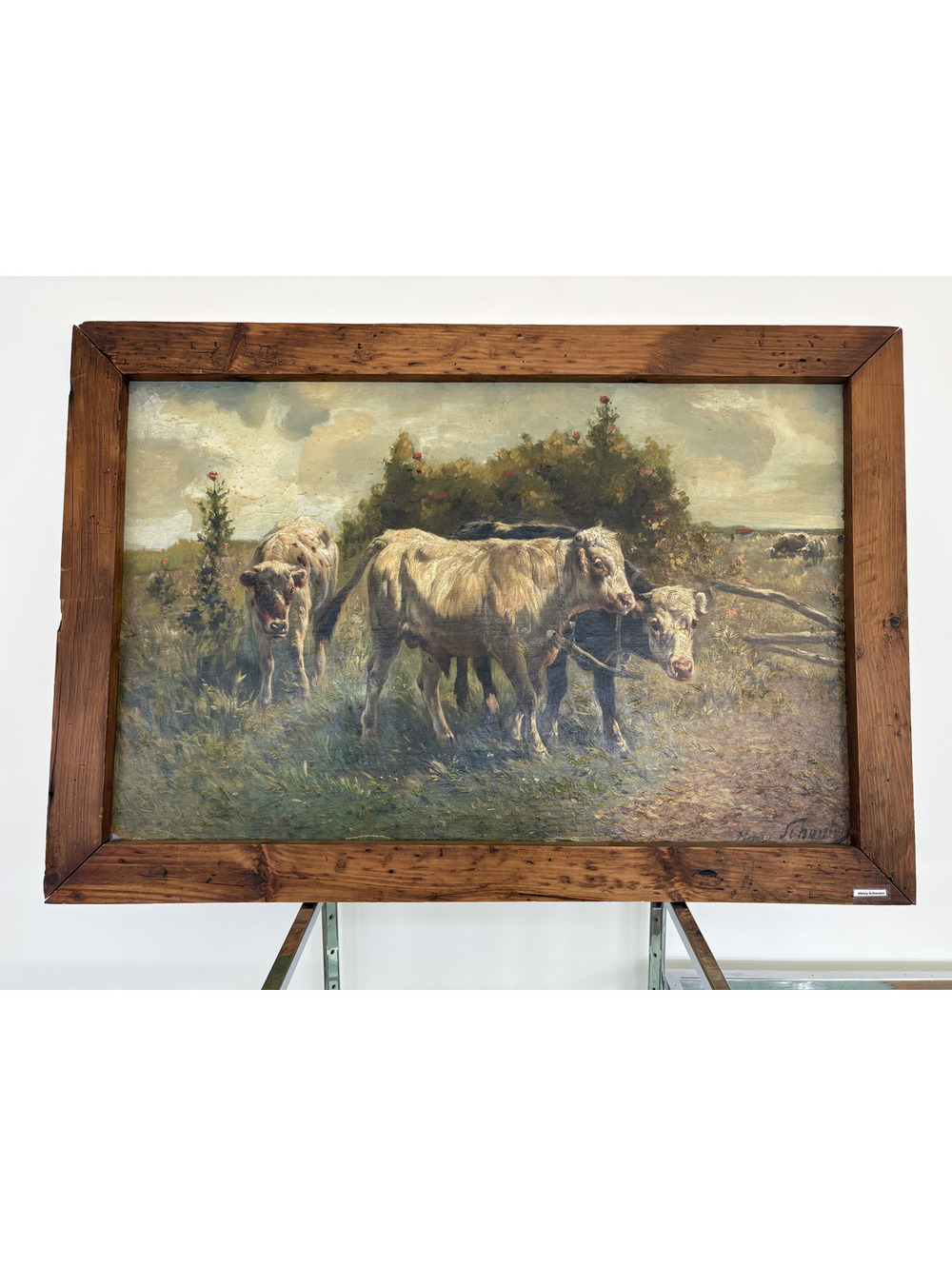 Henry Schouten (Belgium, 1864-1927) Cows in a Field, Oil on Canvas